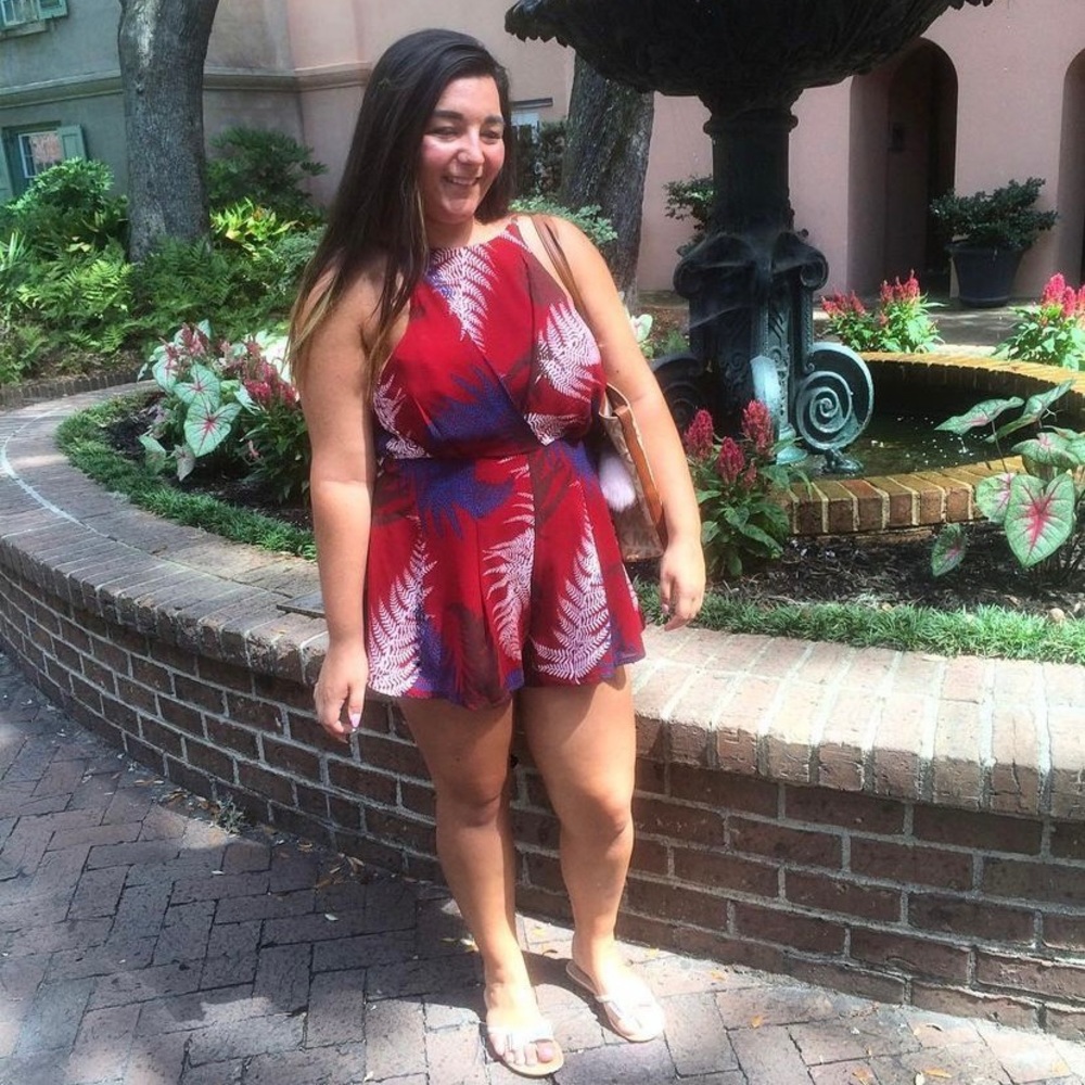 Red Floral Romper